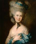 欧洲12-19世纪油画五_GAINSBOROUGH, Thomas - Portrait of a Lady in Blue